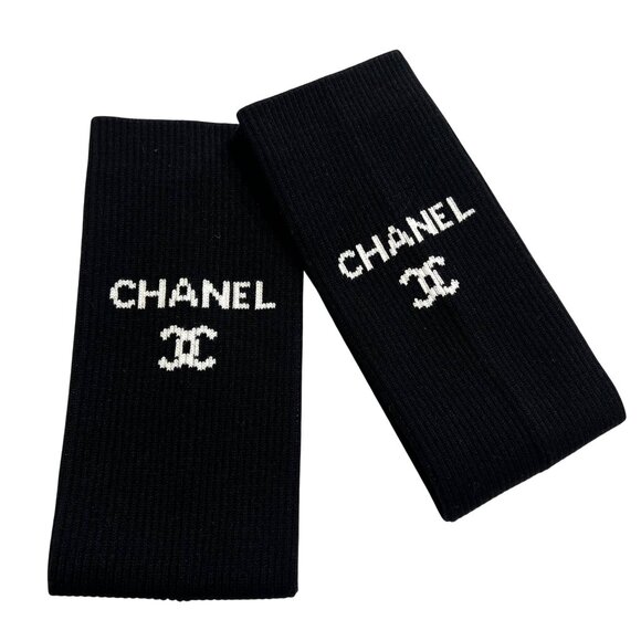 Chanel Ribbed Leg Warmers in Black - Picture 1 of 6